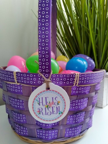 Easter He Is Risen Wooden Tags DIY Pkg 6 Easter basket Jesus Is Risen decoration - Picture 3 of 5