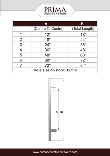 Tirador de puerta, manija de puerta de entrada rectangular tipo 'H' - 18" negro - Imagen 7 de 15