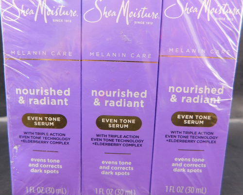 3 Pk SheaMoisture Melanin Care Nourished & Radiant Even Tone Serum 1Fl Oz Ea New - Picture 5 of 6
