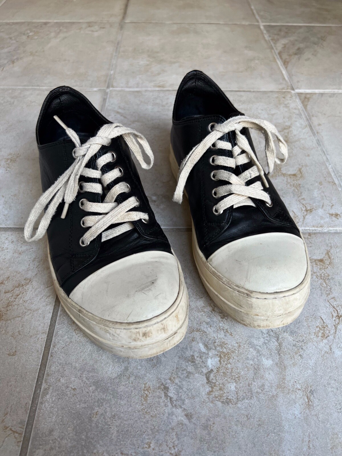 Rick Owens Mainline Ramones Low (US 7) [Leather, Black, Used] | eBay