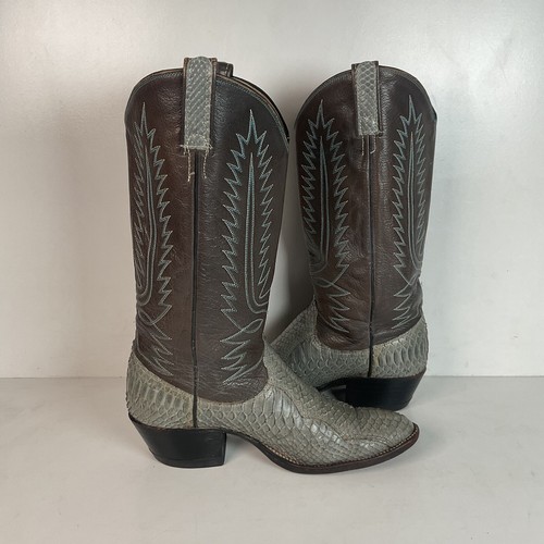 Vintage Dan Post grau Python Cowgirl Stiefel 8 C hergestellt in den USA - Bild 19 von 24