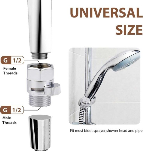 Shower Head Flow Restrictor Control Valve Shut Off 1/2 Chrome - Picture 2 of 3