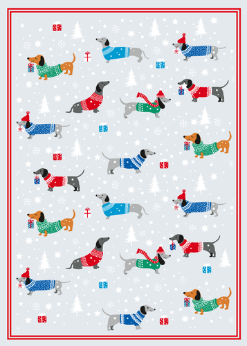 1 Geschirrtuch Weihnachten Pinguin Haus, Geschirrtücher Mitbringsel Geschenkidee - Bild 5 von 5