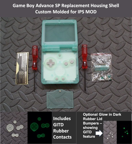 Carcasa de repuesto GBA SP moldeada a medida para pantalla de vidrio IPS - ¡ELIGE EL COLOR! - Imagen 14 de 40
