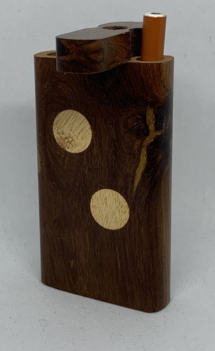 BOWL BOX USA PORTABLE TOBACCO HITTER POCKET SMOKING WOODEN FLOWER ONE 4" DUGOUT - Picture 2 of 12