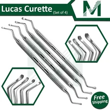 Lucas Curette Dental/Surgical Bone Curettes Set of 4-PCS INSTUMAX®