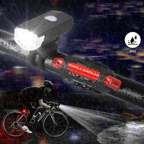 KIT LUCI LUCE FARO A LED BICI BICICLETTA ANTERIORE + POSTERIORE RICARICABILE - Imagen 7 de 12