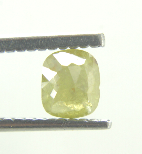 0.53Cts Natural Cushion Shape Fancy Yellow Rose Cut Diamond 5.07x4.40x2.43 MM - Picture 4 of 9