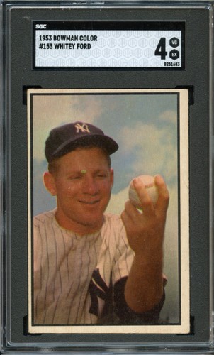 SGC BB - 1953 Bowman Color - #153 - Whitey Ford - SGC 4 - VG-EX