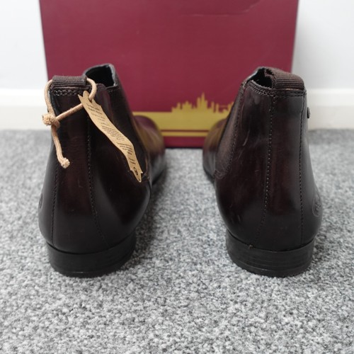 Base London Boots Mens 12 Brown Croft Leather Slip On Chelsea Smart Casual - Imagen 3 de 10