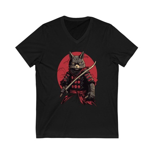 Samurai Cat Vintage T Shirt Men Fashion 2023 Women T Shirt Short Sleeve Cotton - Picture 7 of 9