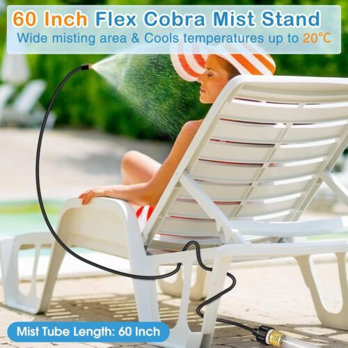 Hose Misters for outside Patio 60 Inch Flexible Standing Mister Portable Garden - Picture 2 of 7