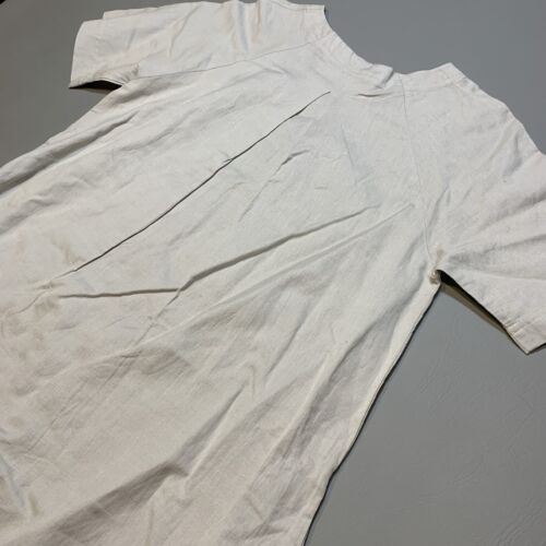 Abito donna due danesi beige medio manica corta midi misto lino Lagenlook - Foto 12 di 12