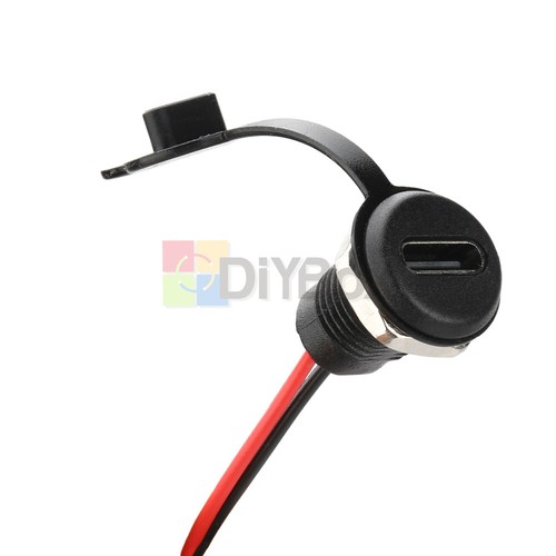 USB Type C Power Connector Panel Mount Waterproof Socket Female Connector 2-pin - Picture 9 of 36