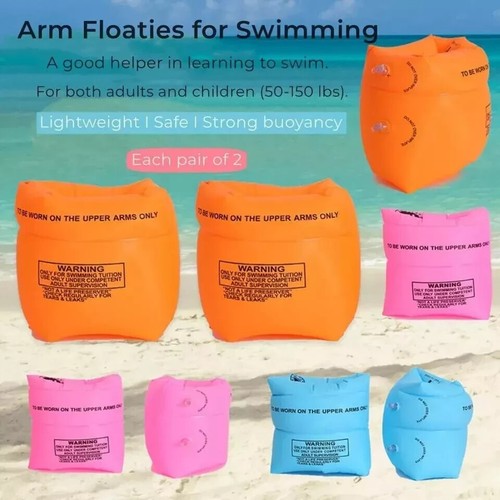2-4 Pack Arm Floaties for Kids and Adults - Pool Floats Arm Bands Inflatable Swi - Picture 8 of 11
