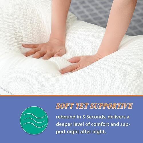 Luxury Comfy Hotel Collection Bed Pillows for Standard (Pack of 2) Grey - Bild 5 von 7