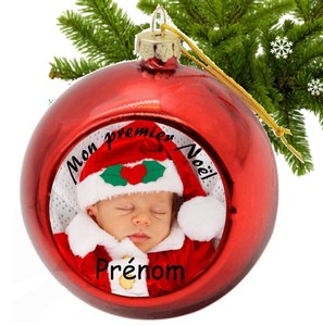 Détails Sur Boule De Noël Personnalisée Prénom Mon Premier Noël Avec Votre Photo