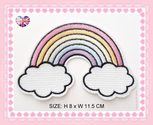 🌸LARGE RAINBOW🌈 Full Embroidered Applique Iron Sew On Patch Badge UK SELLER🌸 - Picture 2 of 2