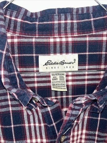 Eddie Bauer Long Sleeve Button Down Plaid Shirt Size XXXL Tall Ultralong - Picture 3 of 13