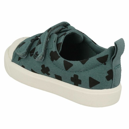 BOYS CLARKS FLARE LO T TEAL CANVAS PUMPS - Picture 3 of 9