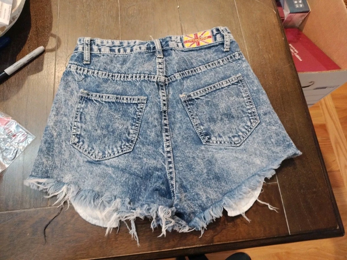 Machine Pour Neuf mode Sz 26 Distressed Denim Jean Shorts 97