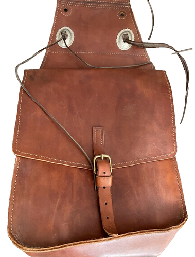 Genuine Leather Western Saddle Bag For Horses Cow boy , Rancher Hand Made - Picture 3 of 5