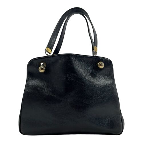 Vintage 50s 60s EXTRA Leather Tote Bag Handbag Textured Satchel Strap Accent EVC - Picture 3 of 22