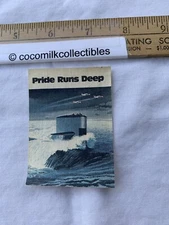 Vintage 1970's Cloth Iron on Patch USN US Navy Pride Runs Deep Submarine w/ Jets