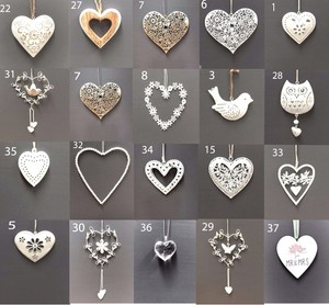 Chic Wedding Hanging Hearts Heart 