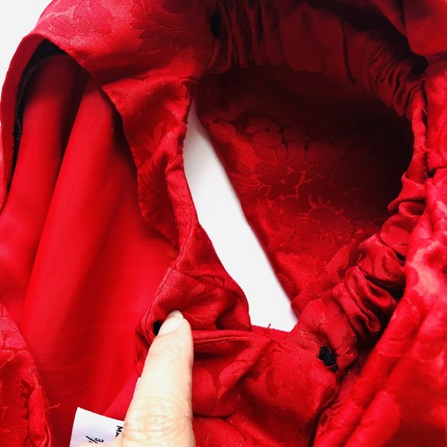 Vintage 80s Jessica McClintock Gunne Sax Red Dress Sz 3/4 Bows Shoulder Straps - Picture 12 of 13