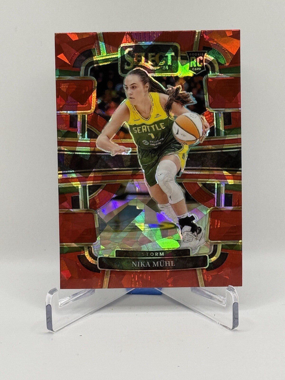2024 Panini Select WNBA Concourse Level Red Ice Prizm #27 Nika Muhl RC Storm