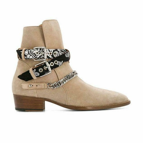 Occident Herren Wildleder Leder Chelsea Stiefeletten Schuhe Business Cowboy Spitz zulaufend	 - Bild 2 von 7