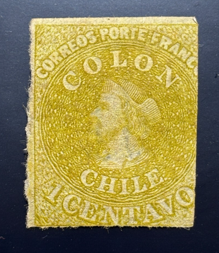 CHILE stamp 1862 Christopher Columbus 1c / Sc 11 / NG / EA912