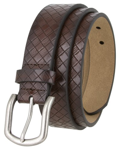 Men's Belts Engraved Casual Dress Belts 1-3/8" (35mm) Wide Vegan Belt - Picture 5 of 11