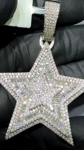 Star Pendant Moissanite .925 Silver 2.835 Ctw VVS D - Video 1 van 1