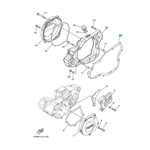 YAMAHA YZ250 02-24 YZ250X 16-24 Genuine Crankcase No.3 Cover & Gasket No.3 Set - Picture 7 of 7