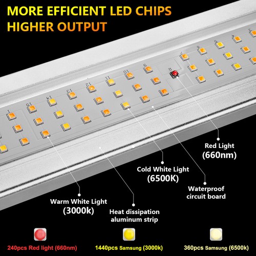 Phlizon LED Grow Light 8Bars 640W Full Spectrum Indoor Plants Flower Veg Bloom - Picture 10 of 11