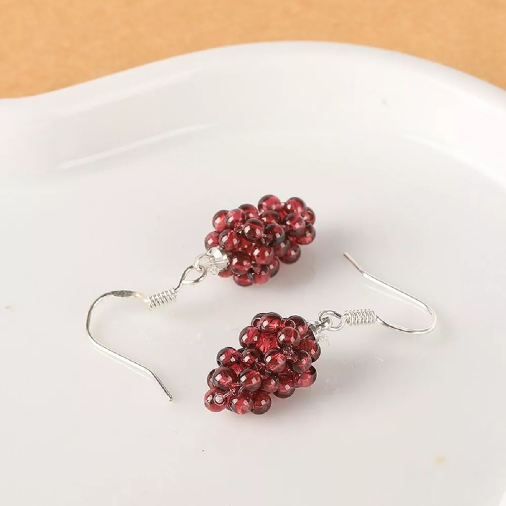 Burgundy shop stone earrings