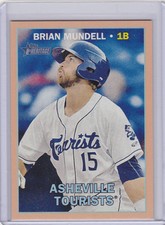 BRIAN MUNDELL 2016 TOPPS HERITAGE MINOR LEAGUE PEACH CARD #79 17/25 ROCKIES