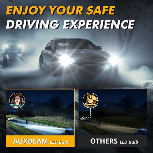 AUXBEAM 9005 9006 Canbus LED Headlight 100W 25000LM High/Low Beam 6500K Bulb 1:1 - Picture 7 of 15