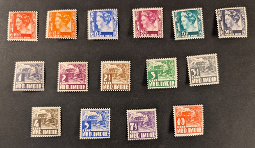 Netherlands Indies - 1934-37 - Nice lot of 15 MH stamps, VF.