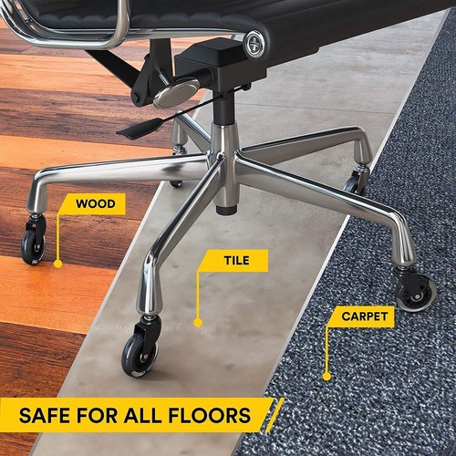 X-Wheel Office Chair Roller Blade Castor Wheel XBlade Wheels Universal Set of 5 - Picture 3 of 15