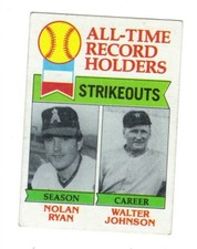 1979 TOPPS ALL TIME RECORD HOLDERS STRIKEOUTS #417 (RYAN & JOHNSON)