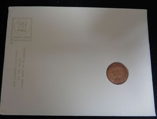 RARE 99 Company genuine 1899 Indian head penny on stamp combo cover FDC 1978 - Picture 2 of 5