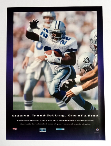 1993 Pro Set Football Card Emmitt Smith Dallas Cowboys Magazine Cut Print Ad