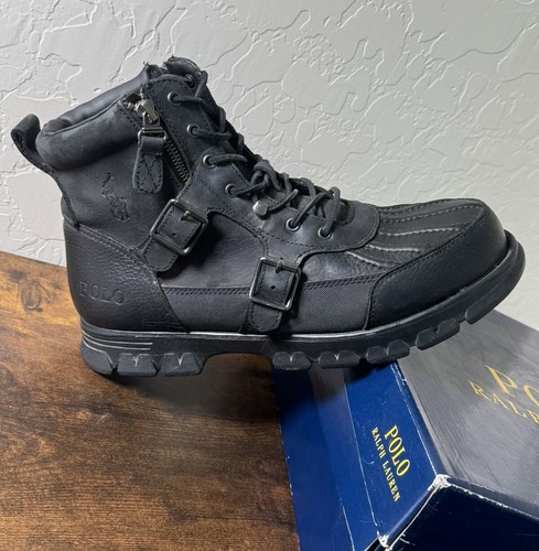 Seltene Herren Polo Ralph Lauren Demond Stiefel | Schwarz | Trail und Wandern 🥾 Gr. 11