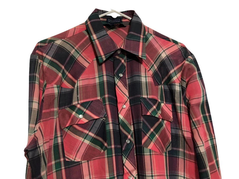 Camisa Western Vintage Años 90 VIP Cuadros Grande Perla A Presión Foto 3 de 4