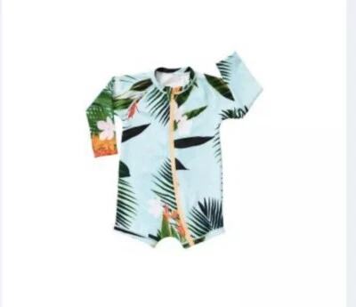 baby swim long sleeve zip suit