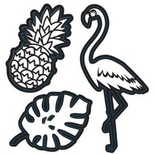 Tropical Flamingo Pineapple Metal Embossing a...