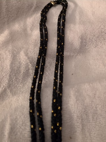 Vtg. Women Black Rope Gold Thread Belt Size 36'. Hook. Buckle - Picture 6 of 6